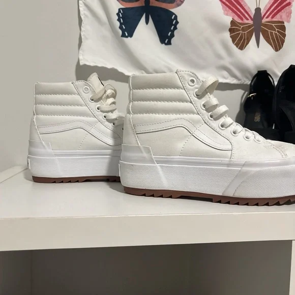 White High Top Platform Vans - Picture 2 of 5